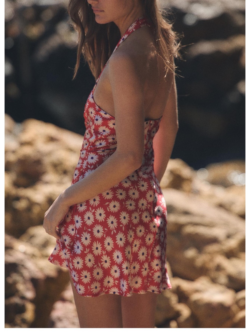 Zara Red Daisy Halter Mini Dress - Picture 6 of 8